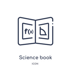 science book icon from science outline collection. Thin line science book icon isolated on white background.