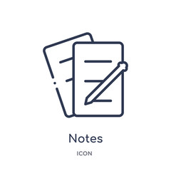 notes icon from science outline collection. Thin line notes icon isolated on white background.