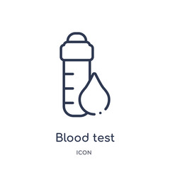 blood test icon from science outline collection. Thin line blood test icon isolated on white background.