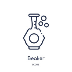 beaker icon from science outline collection. Thin line beaker icon isolated on white background.