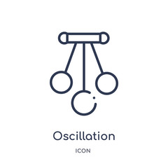 oscillation icon from science outline collection. Thin line oscillation icon isolated on white background.