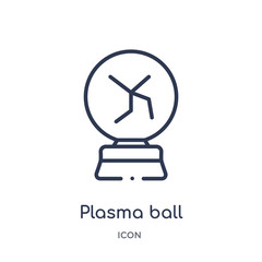 plasma ball icon from science outline collection. Thin line plasma ball icon isolated on white background.