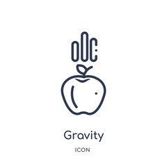 gravity icon from science outline collection. Thin line gravity icon isolated on white background.