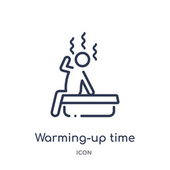 warming-up time icon from sauna outline collection. Thin line warming-up time icon isolated on white background.