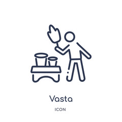vasta icon from sauna outline collection. Thin line vasta icon isolated on white background.