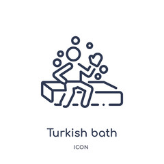turkish bath icon from sauna outline collection. Thin line turkish bath icon isolated on white background.