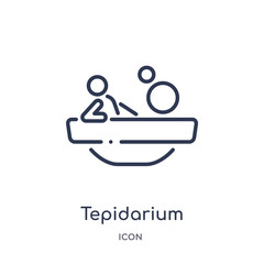 tepidarium icon from sauna outline collection. Thin line tepidarium icon isolated on white background.