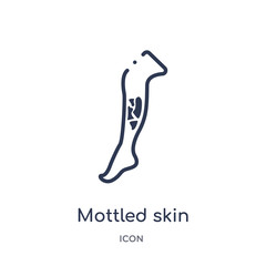 mottled skin icon from sauna outline collection. Thin line mottled skin icon isolated on white background.