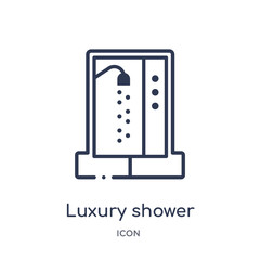 luxury shower icon from sauna outline collection. Thin line luxury shower icon isolated on white background.