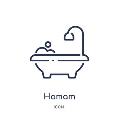 hamam icon from sauna outline collection. Thin line hamam icon isolated on white background.