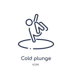 cold plunge icon from sauna outline collection. Thin line cold plunge icon isolated on white background.