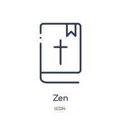 Obraz premium zen icon from religion outline collection. Thin line zen icon isolated on white background.