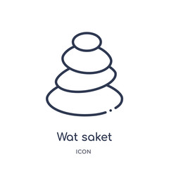 wat saket icon from religion outline collection. Thin line wat saket icon isolated on white background.