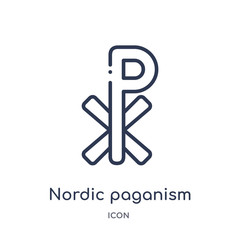 nordic paganism icon from religion outline collection. Thin line nordic paganism icon isolated on white background.