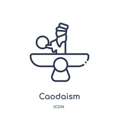 caodaism icon from religion outline collection. Thin line caodaism icon isolated on white background.