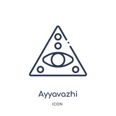 ayyavazhi icon from religion outline collection. Thin line ayyavazhi icon isolated on white background.