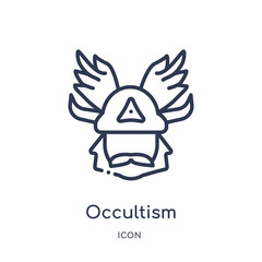 occultism icon from religion outline collection. Thin line occultism icon isolated on white background.