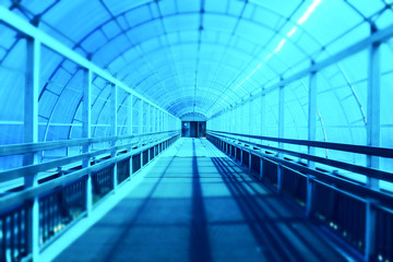 Glass tunnel inside view