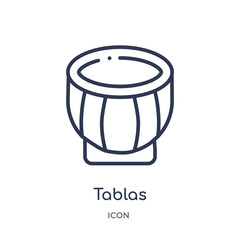 tablas icon from religion outline collection. Thin line tablas icon isolated on white background.