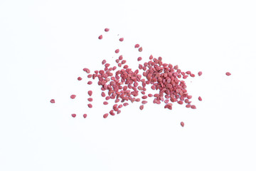 Tomato seeds in a white background