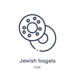 jewish bagels icon from religion outline collection. Thin line jewish bagels icon isolated on white background.