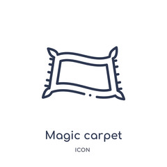 magic carpet icon from religion outline collection. Thin line magic carpet icon isolated on white background.