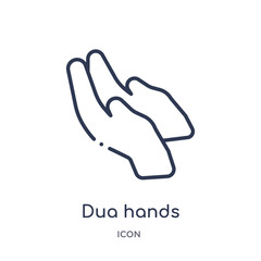 dua hands icon from religion outline collection. Thin line dua hands icon isolated on white background.