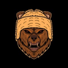 angry bear vector illustration amazing design for your company or  brand