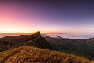Landscape in the morning on Doi Mon Chong, Chiangmai, Thailand.