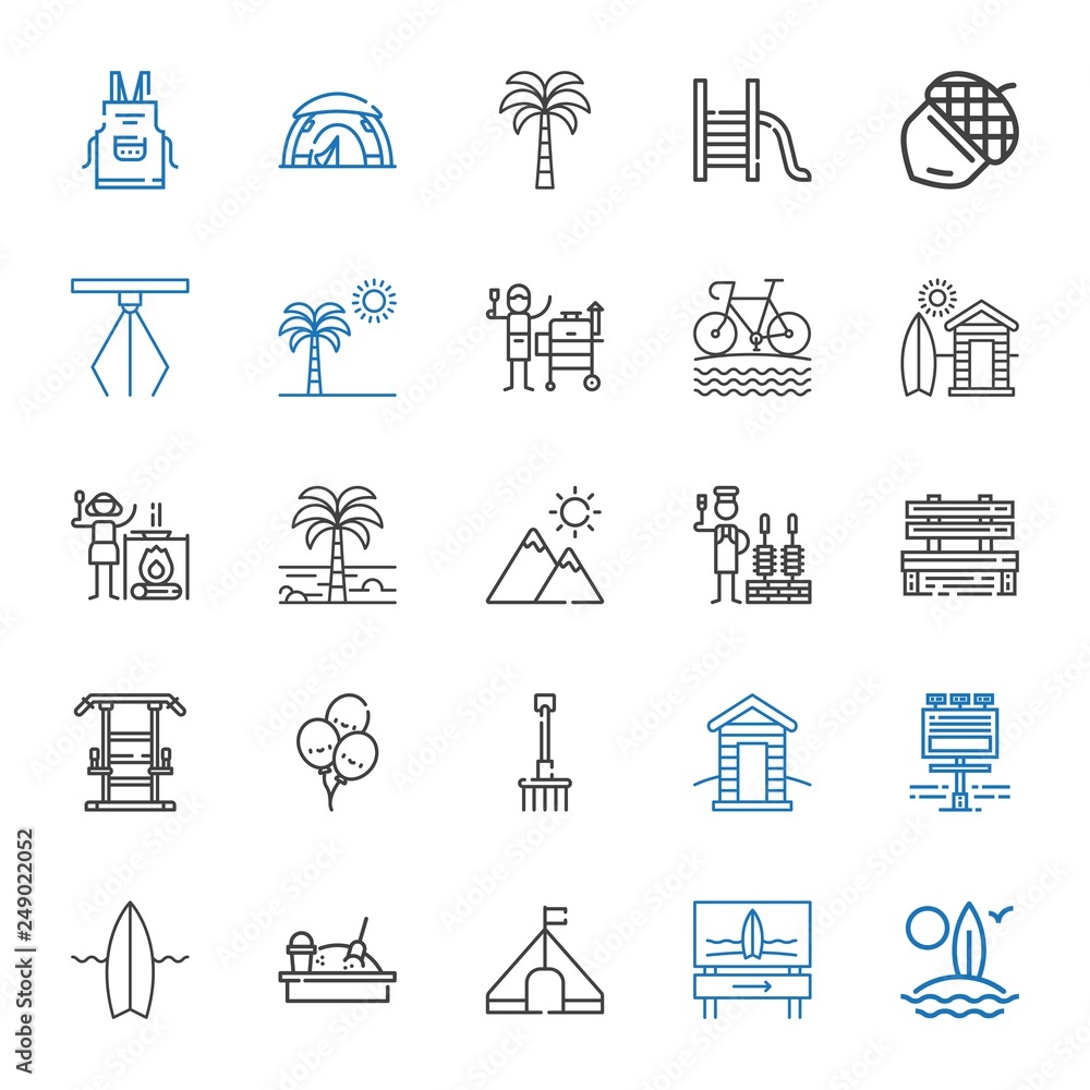 Sticker outdoor icons set