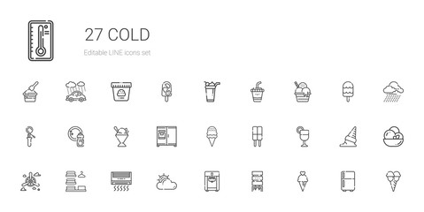 cold icons set