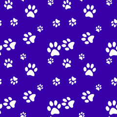 Obraz na płótnie Canvas Vector seamless pattern with cat or dog,kitten or puppy footprints. Can be used for wallpaper,fabric, web page background, surface textures.