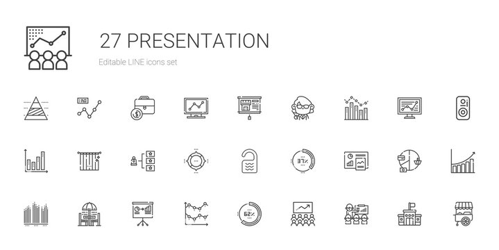 presentation icons set
