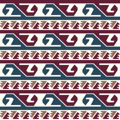 Seamless tribal colored pattern. Saved in swatches.
