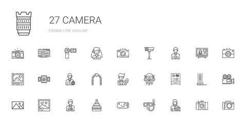 camera icons set