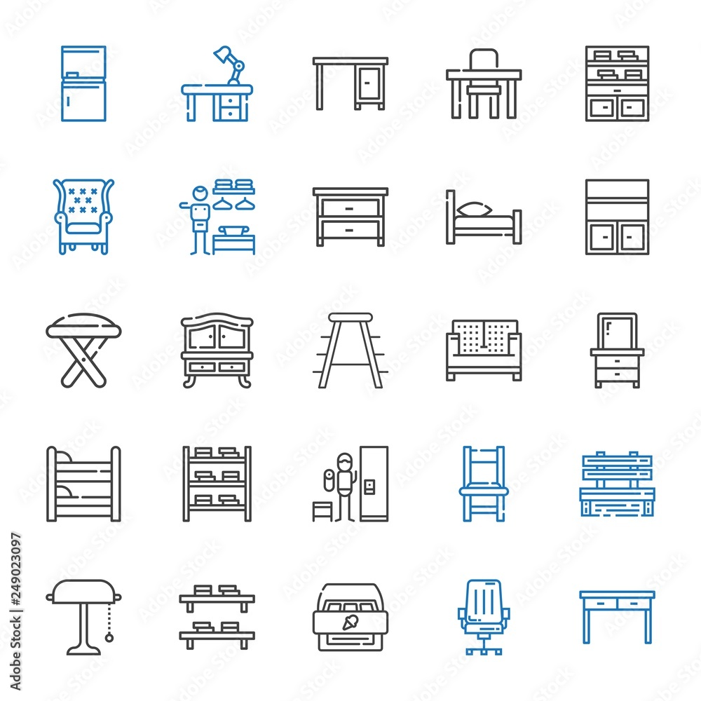 Canvas Prints furniture icons set