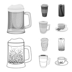 Vector design of drink and bar sign. Collection of drink and party stock vector illustration.