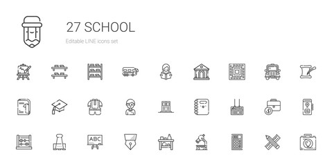 school icons set