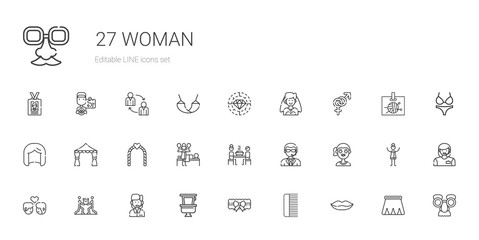woman icons set