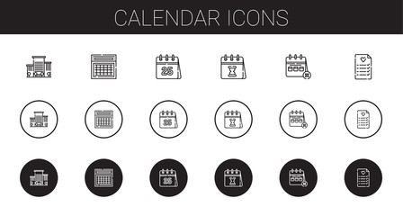 calendar icons set