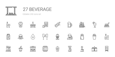 beverage icons set