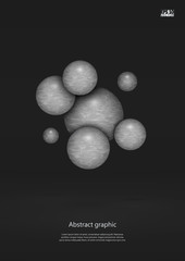 Fototapeta na wymiar Abstract textured 3d spheres with reflective surface. Eps10 Vector illustration