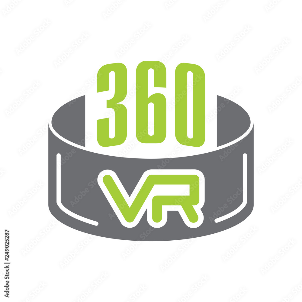 Poster virtual reality 360 icon on white background for graphic and web design, modern simple vector sign. 