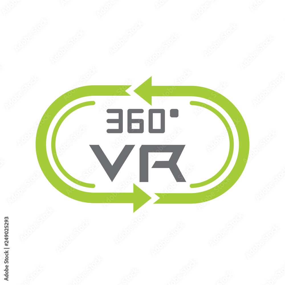 Poster virtual reality 360 icon on white background for graphic and web design, modern simple vector sign. 