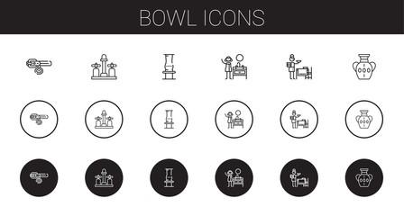bowl icons set