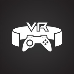 Virtual reality gaming icon on black background for graphic and web design, Modern simple vector sign. Internet concept. Trendy symbol for website design web button or mobile app