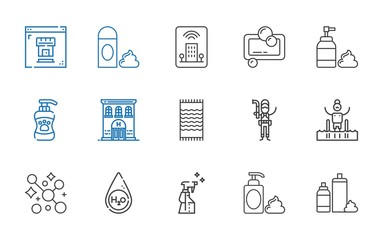 shower icons set