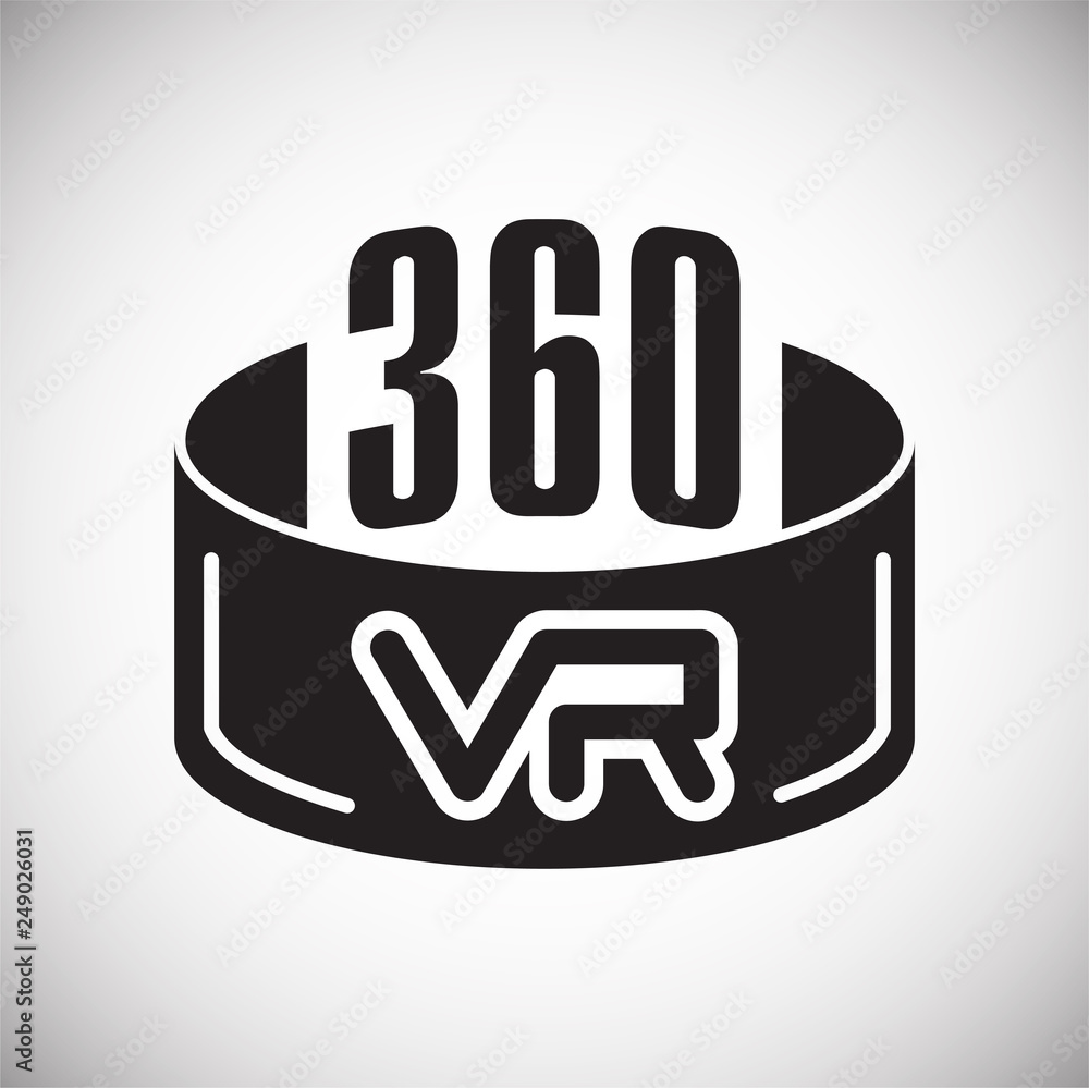 Poster virtual reality 360 icon on white background for graphic and web design, modern simple vector sign. 