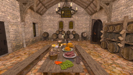 中世のキッチン
