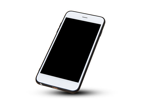 Mobile smart phone on white background technology